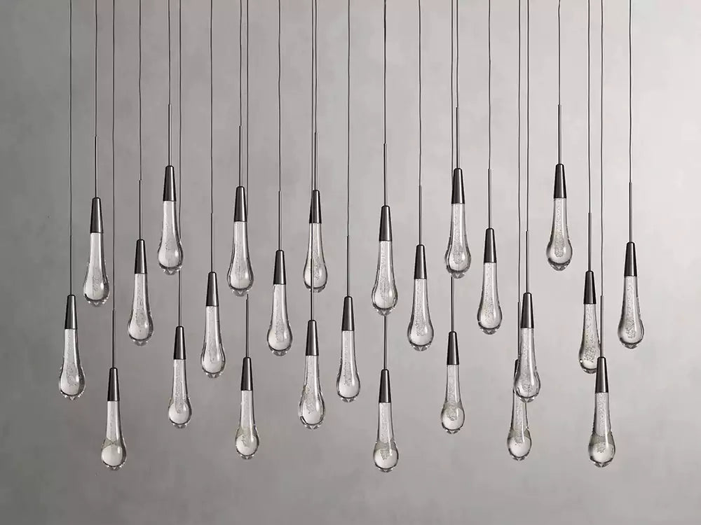 KL Solitaire Raindrop Linear Chandelier