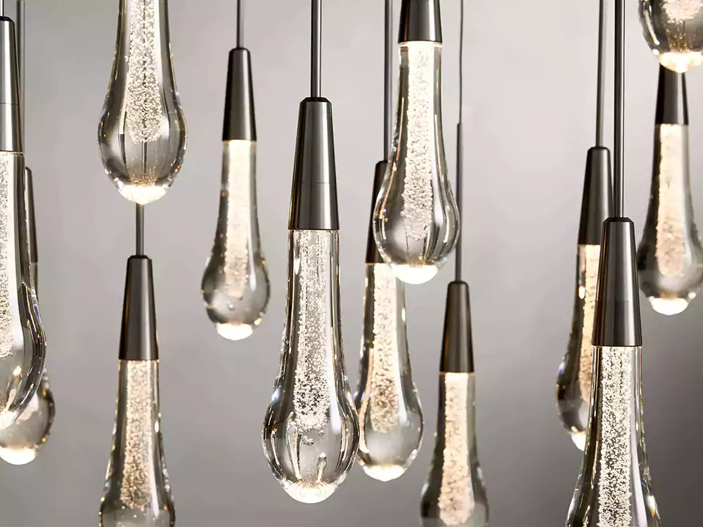 KL Solitaire Raindrop Linear Chandelier