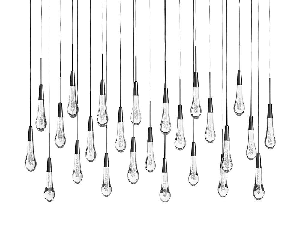 KL Solitaire Raindrop Linear Chandelier