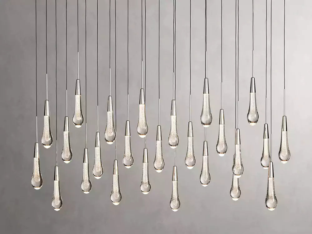 KL Solitaire Raindrop Linear Chandelier