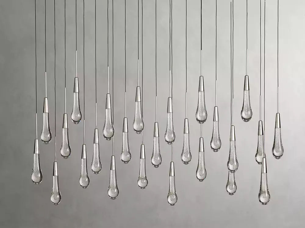 KL Solitaire Raindrop Linear Chandelier