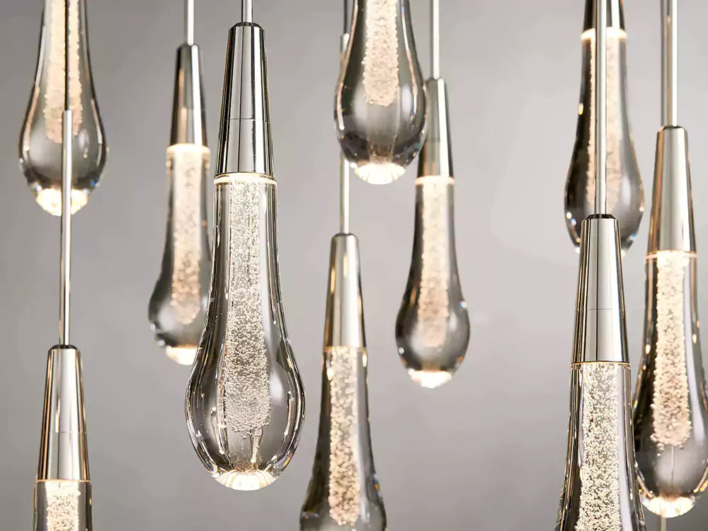 KL Solitaire Raindrop Linear Chandelier