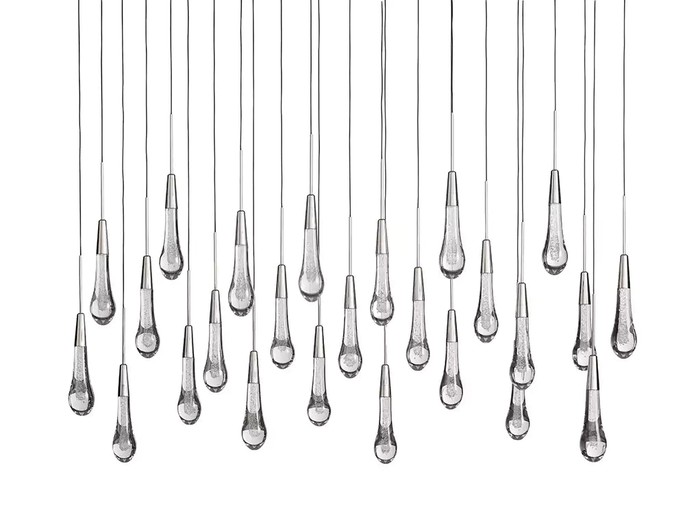 KL Solitaire Raindrop Linear Chandelier