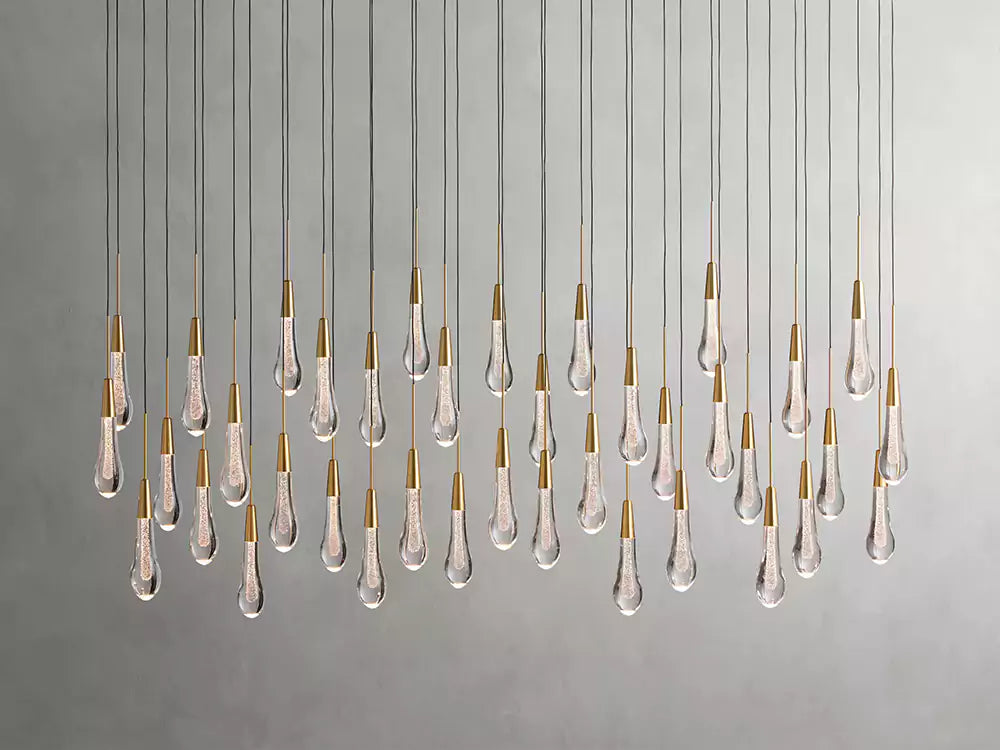 KL Solitaire Raindrop Linear Chandelier