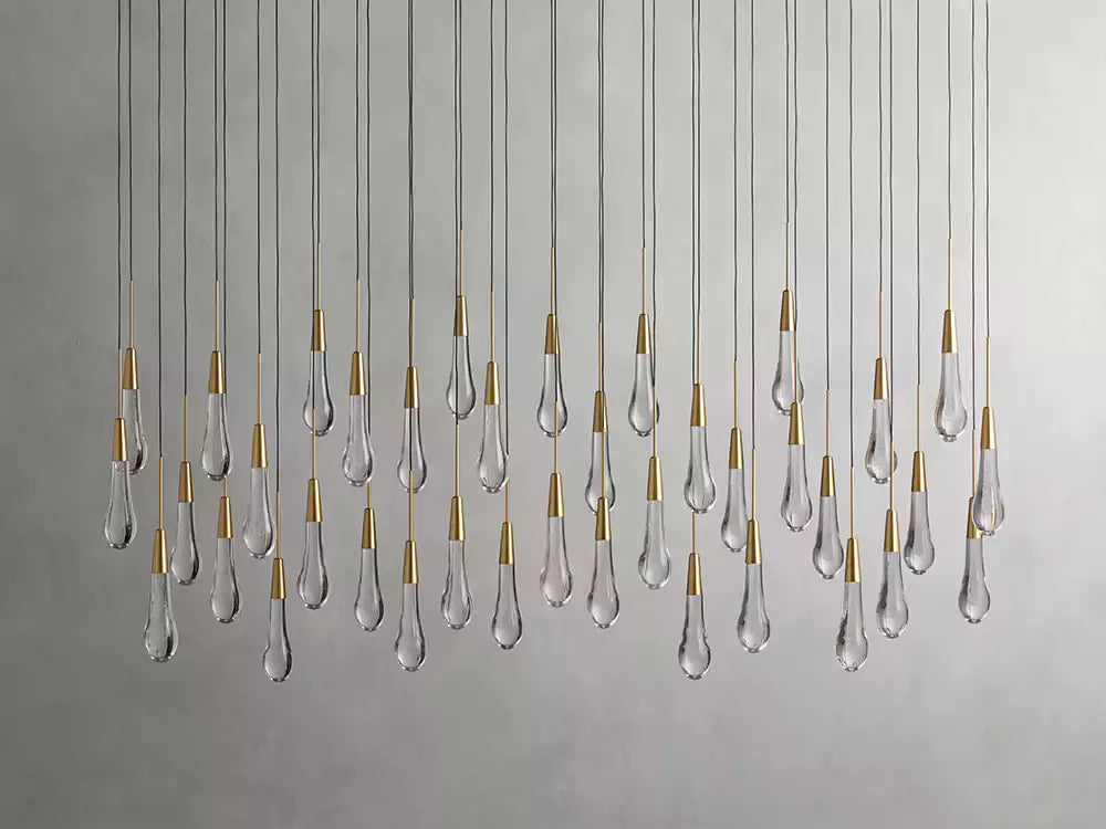 KL Solitaire Raindrop Linear Chandelier