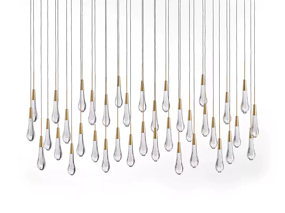 KL Solitaire Raindrop Linear Chandelier