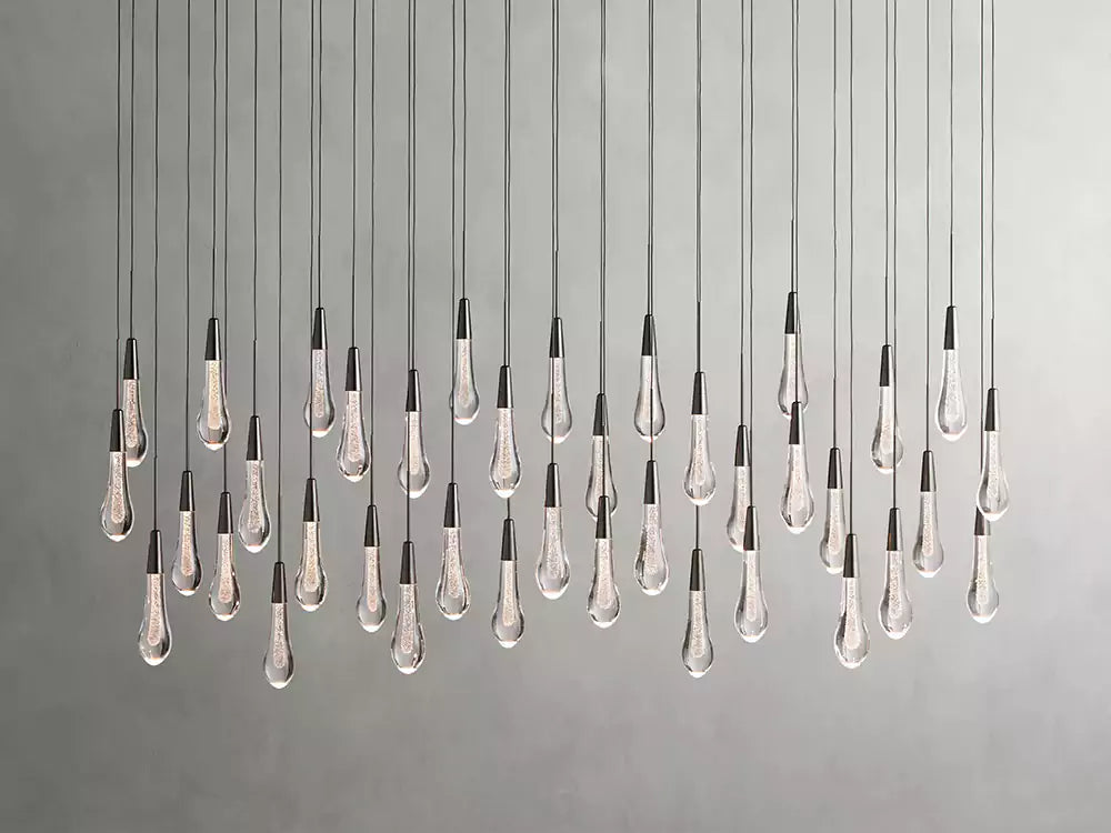KL Solitaire Raindrop Linear Chandelier
