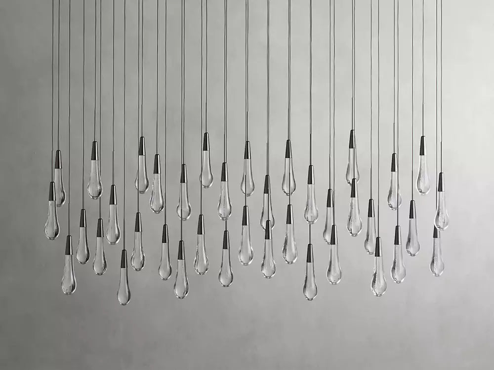 KL Solitaire Raindrop Linear Chandelier