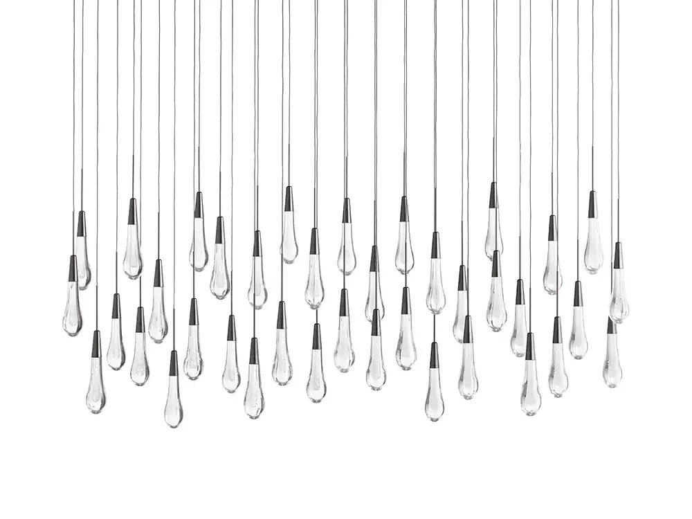 KL Solitaire Raindrop Linear Chandelier