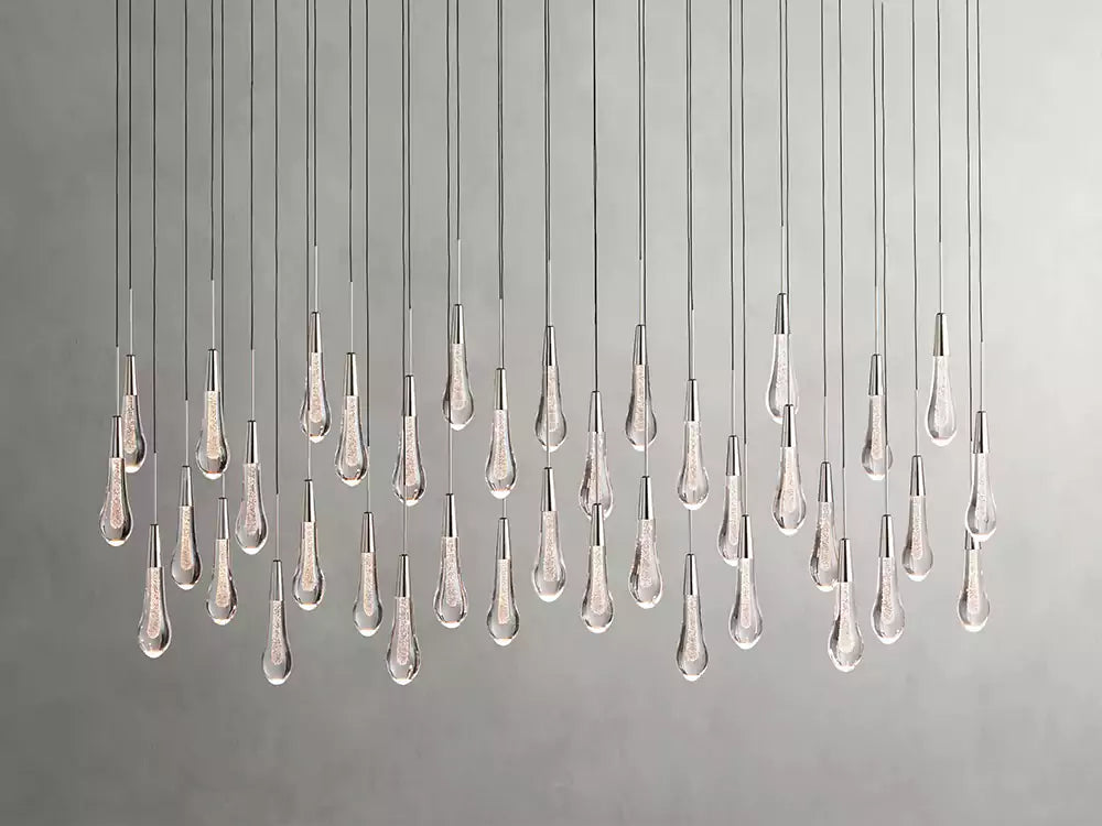 KL Solitaire Raindrop Linear Chandelier