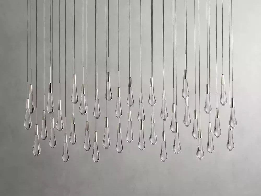 KL Solitaire Raindrop Linear Chandelier