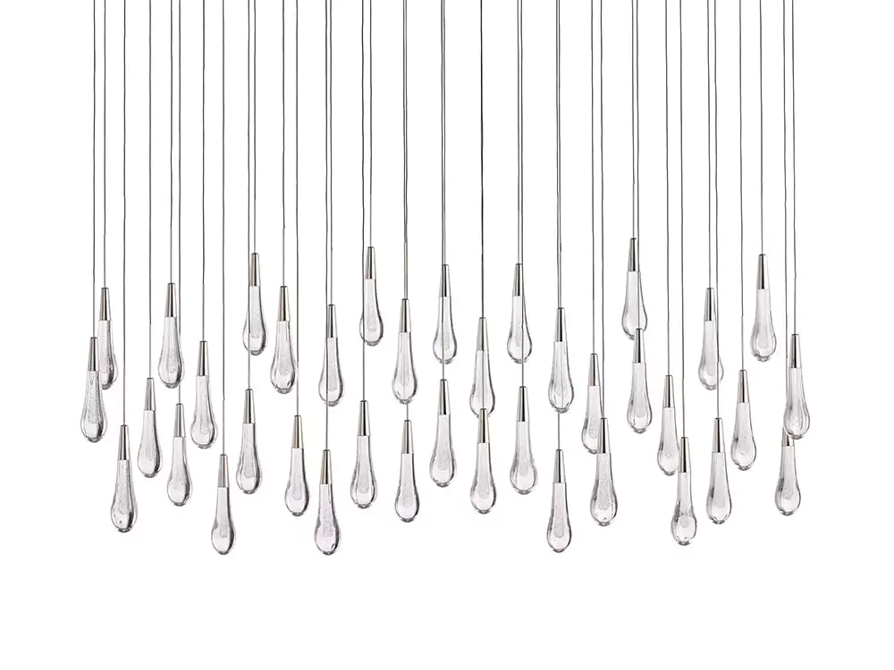 KL Solitaire Raindrop Linear Chandelier