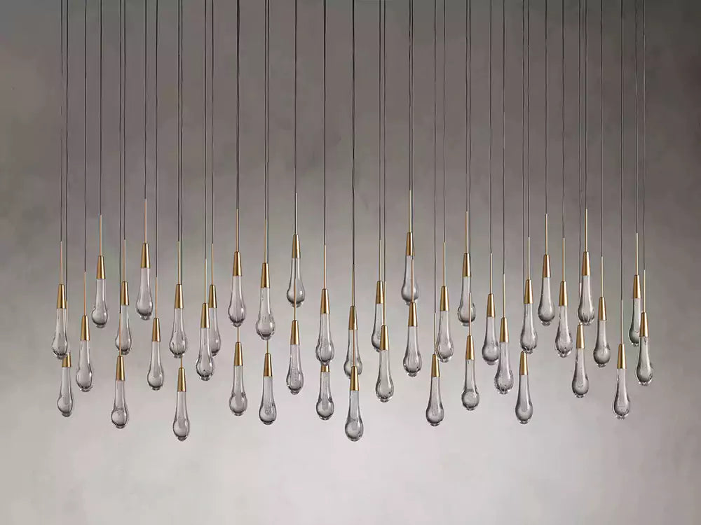 KL Solitaire Raindrop Linear Chandelier