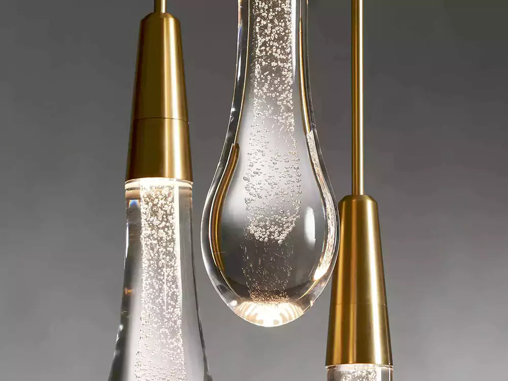 KL Solitaire Raindrop Linear Chandelier