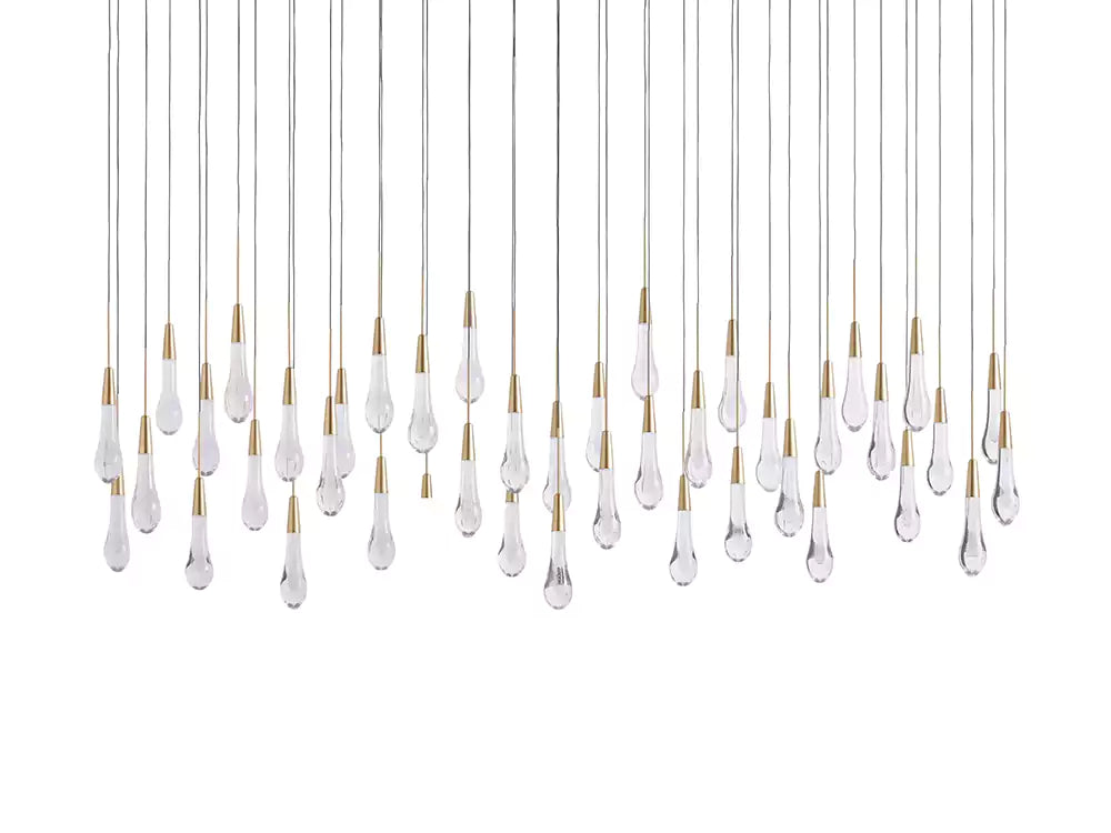 KL Solitaire Raindrop Linear Chandelier