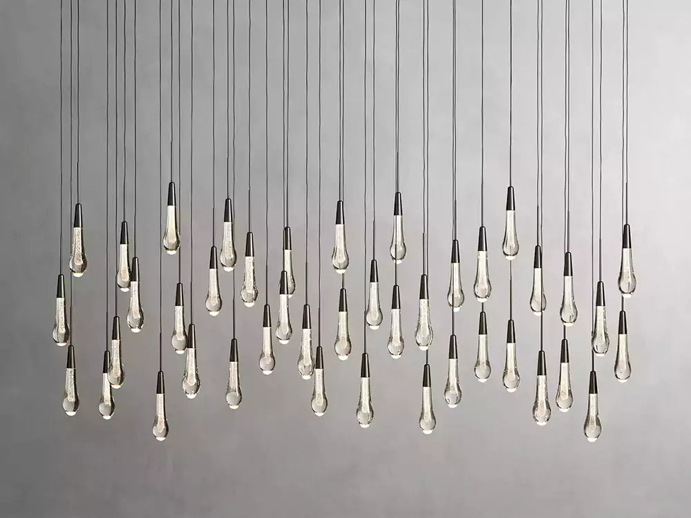KL Solitaire Raindrop Linear Chandelier