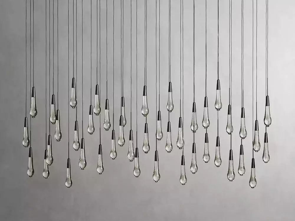 KL Solitaire Raindrop Linear Chandelier