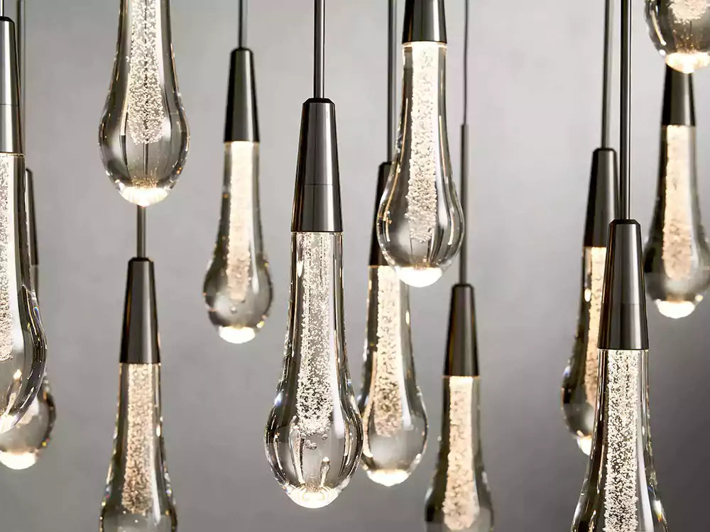 KL Solitaire Raindrop Linear Chandelier