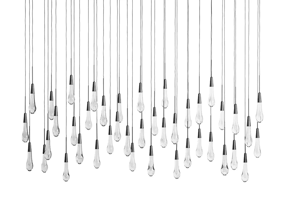 KL Solitaire Raindrop Linear Chandelier