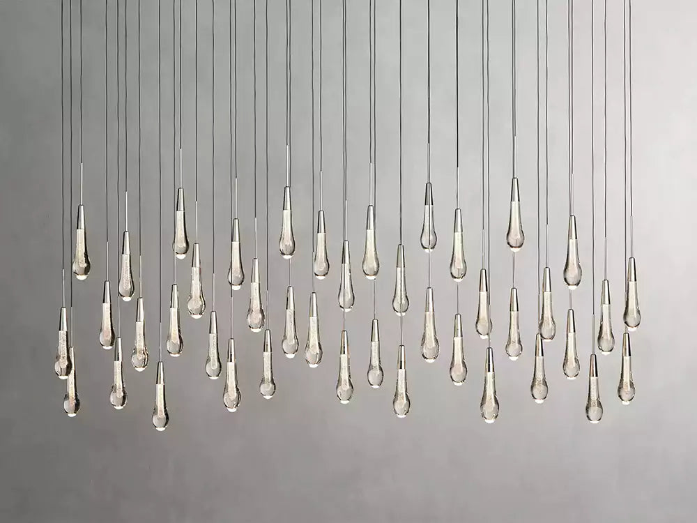 KL Solitaire Raindrop Linear Chandelier