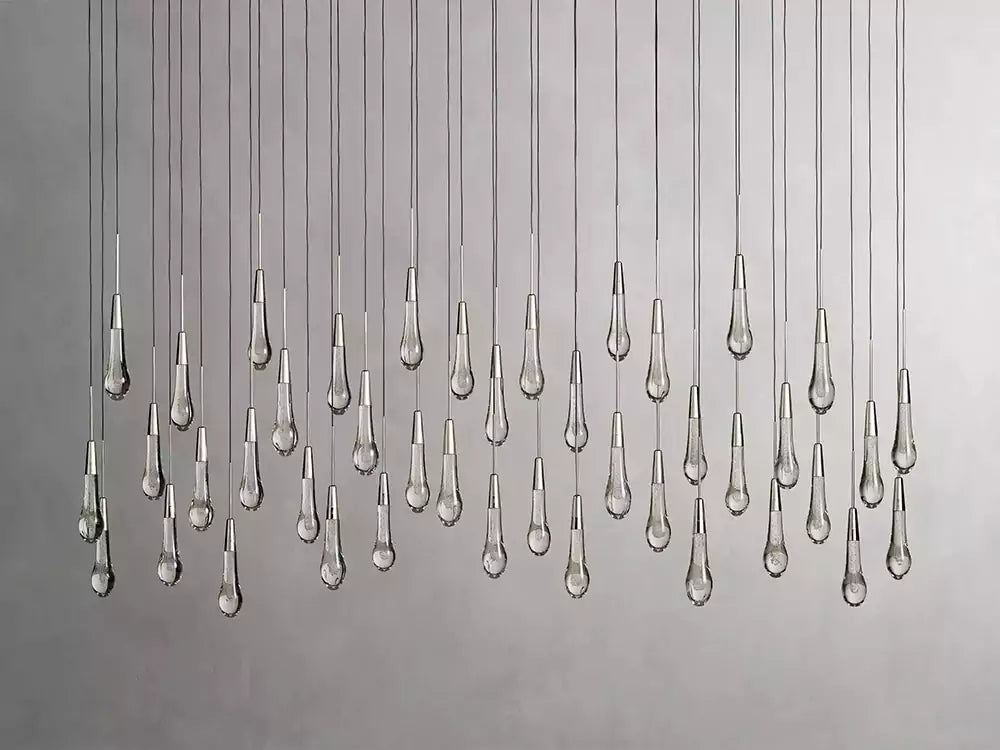 KL Solitaire Raindrop Linear Chandelier