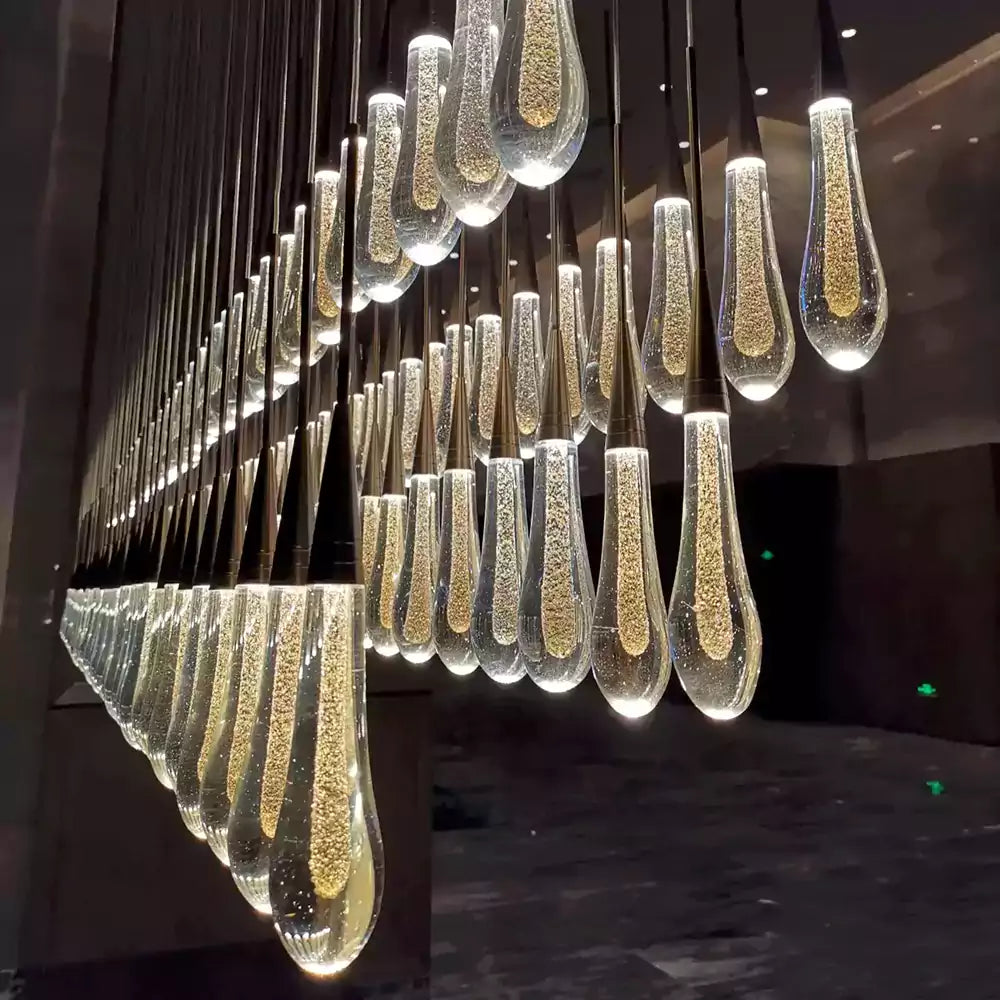 KL Solitaire Raindrop Linear Chandelier