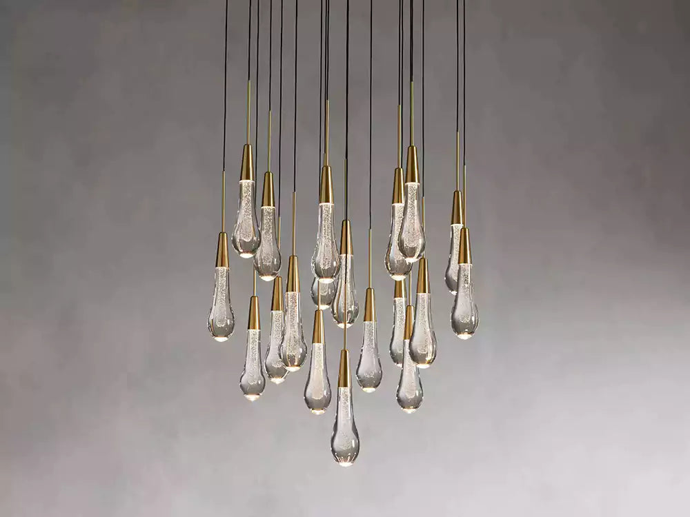 KL Solitaire Raindrop Round Chandelier
