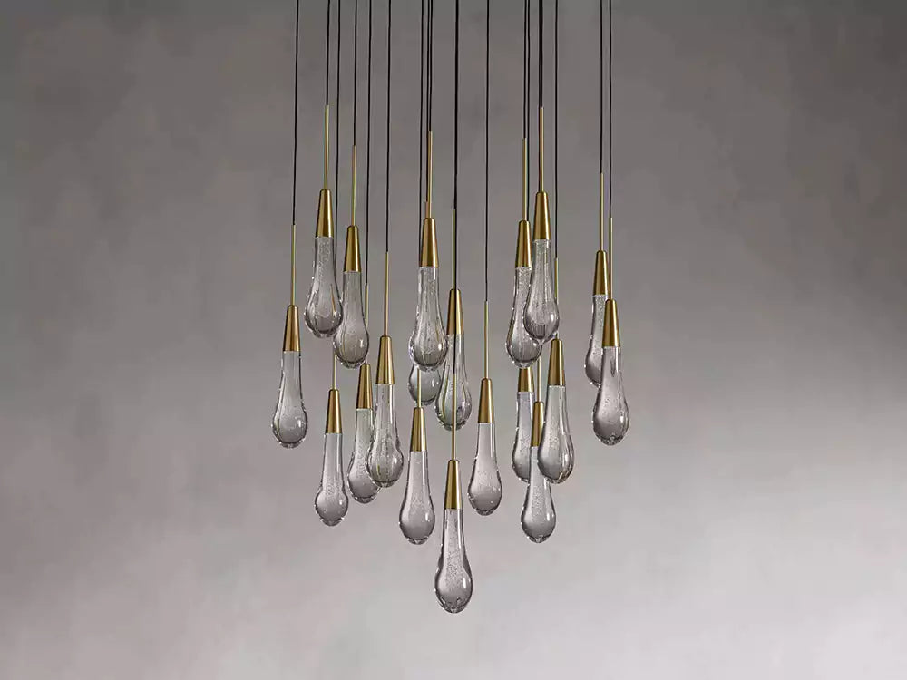 KL Solitaire Raindrop Round Chandelier
