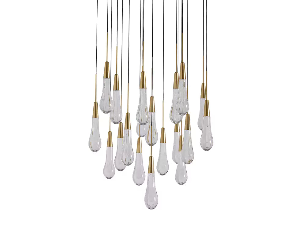 KL Solitaire Raindrop Round Chandelier