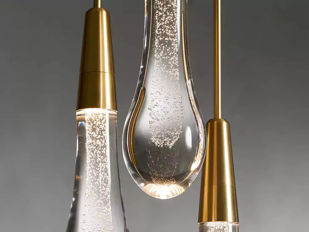 KL Solitaire Raindrop Round Chandelier