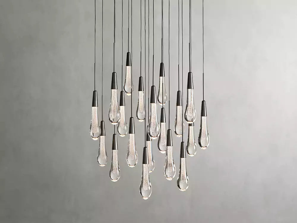 KL Solitaire Raindrop Round Chandelier