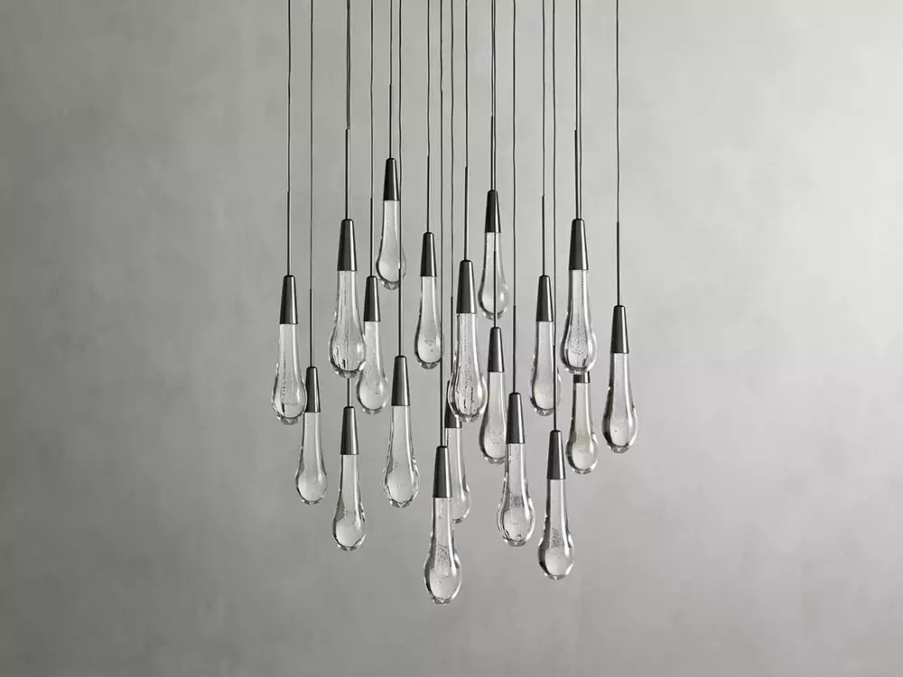 KL Solitaire Raindrop Round Chandelier