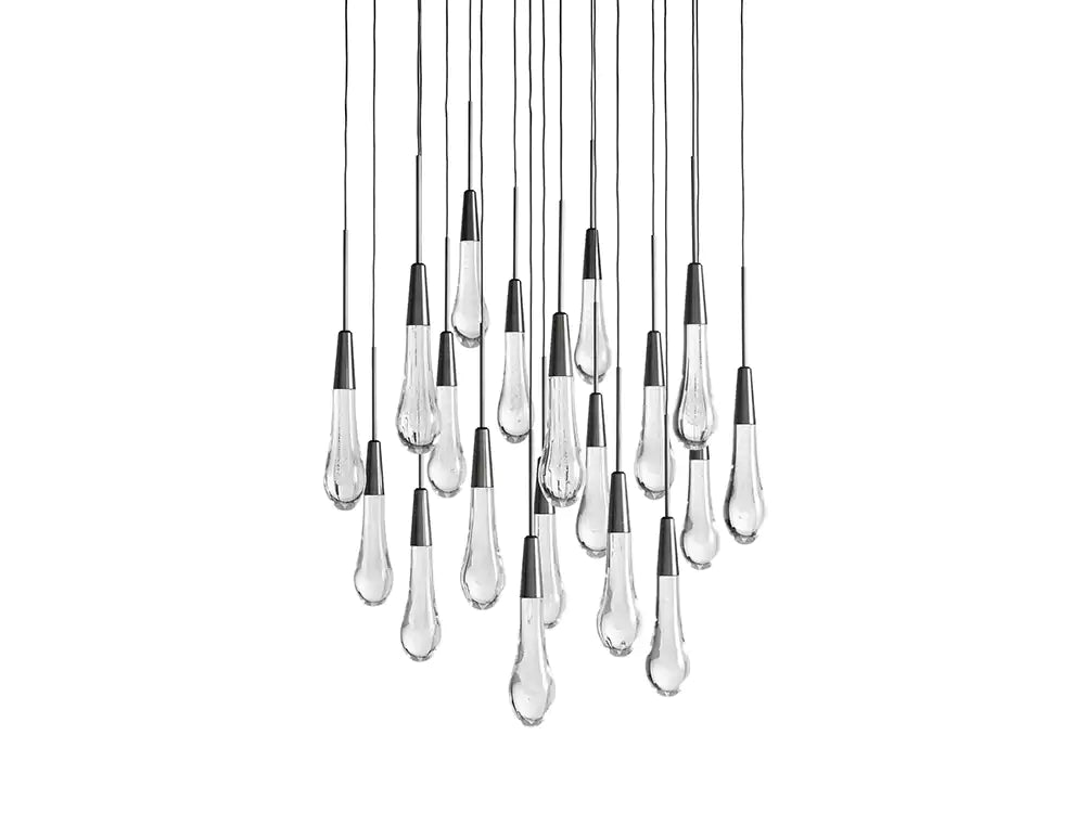 KL Solitaire Raindrop Round Chandelier