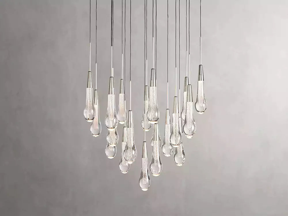 KL Solitaire Raindrop Round Chandelier