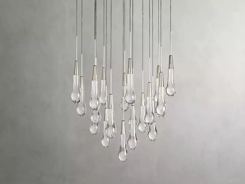 KL Solitaire Raindrop Round Chandelier