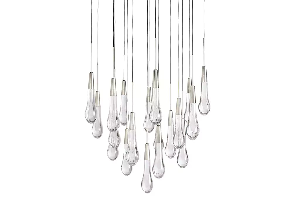 KL Solitaire Raindrop Round Chandelier