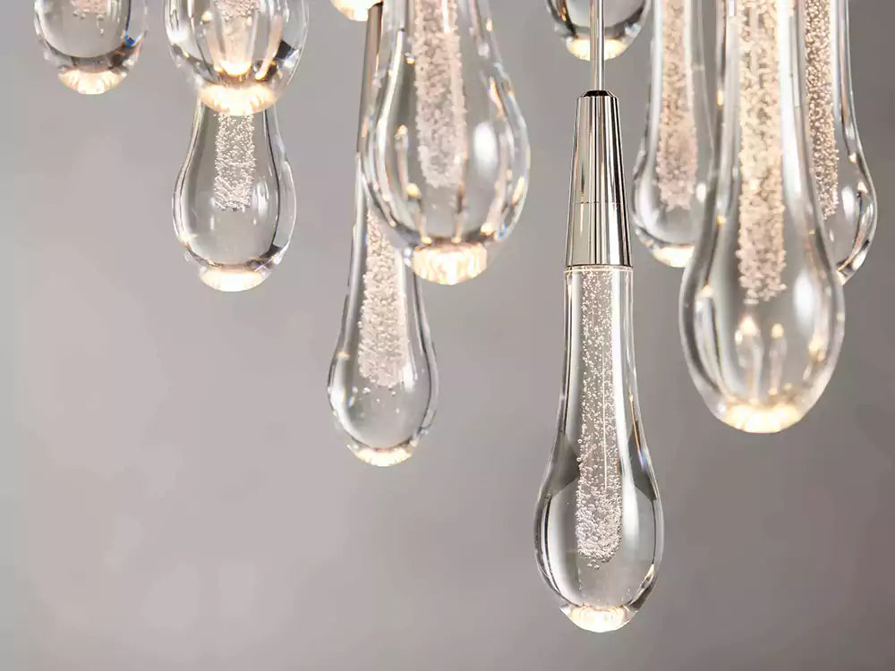 KL Solitaire Raindrop Round Chandelier