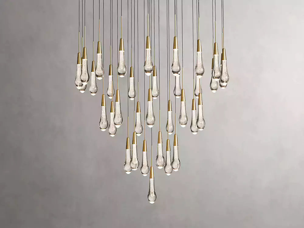 KL Solitaire Raindrop Round Chandelier
