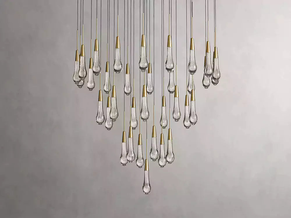 KL Solitaire Raindrop Round Chandelier