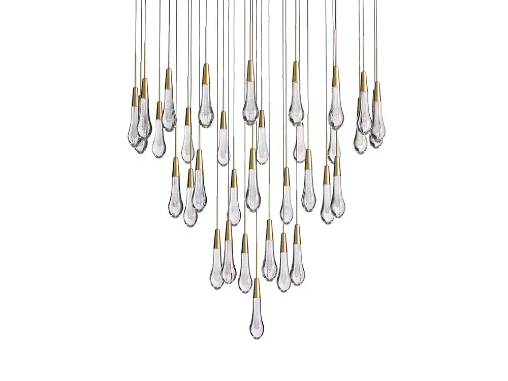 KL Solitaire Raindrop Round Chandelier