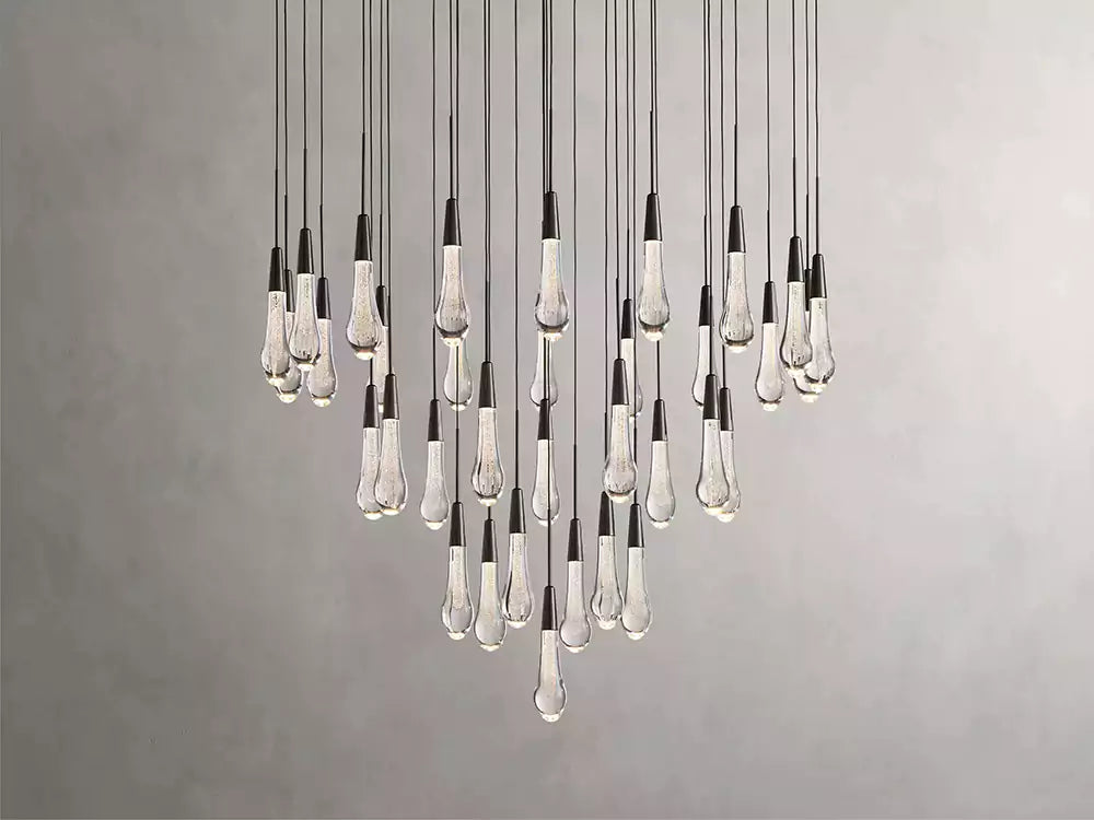 KL Solitaire Raindrop Round Chandelier