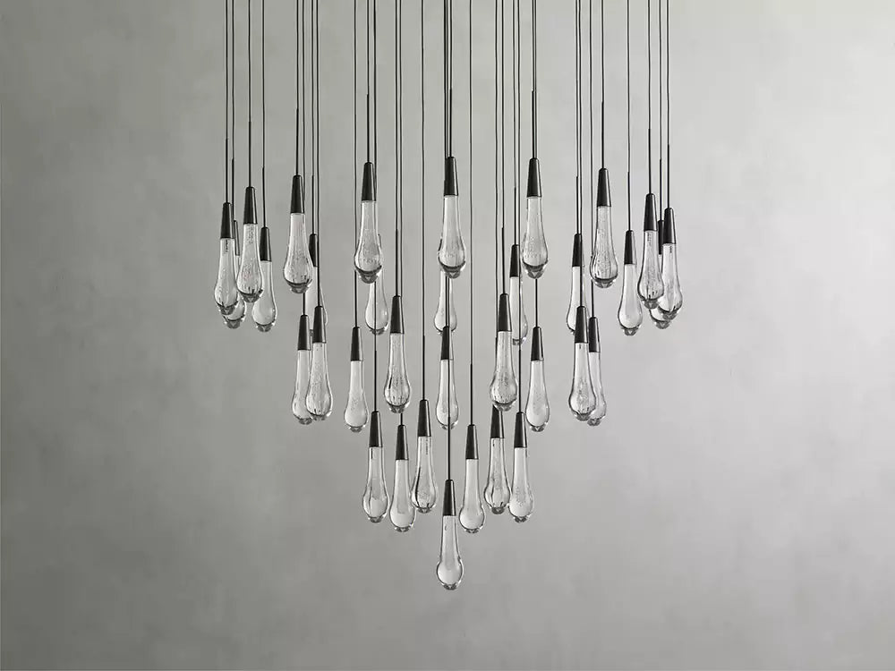 KL Solitaire Raindrop Round Chandelier