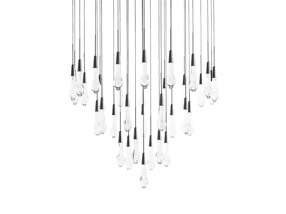 KL Solitaire Raindrop Round Chandelier