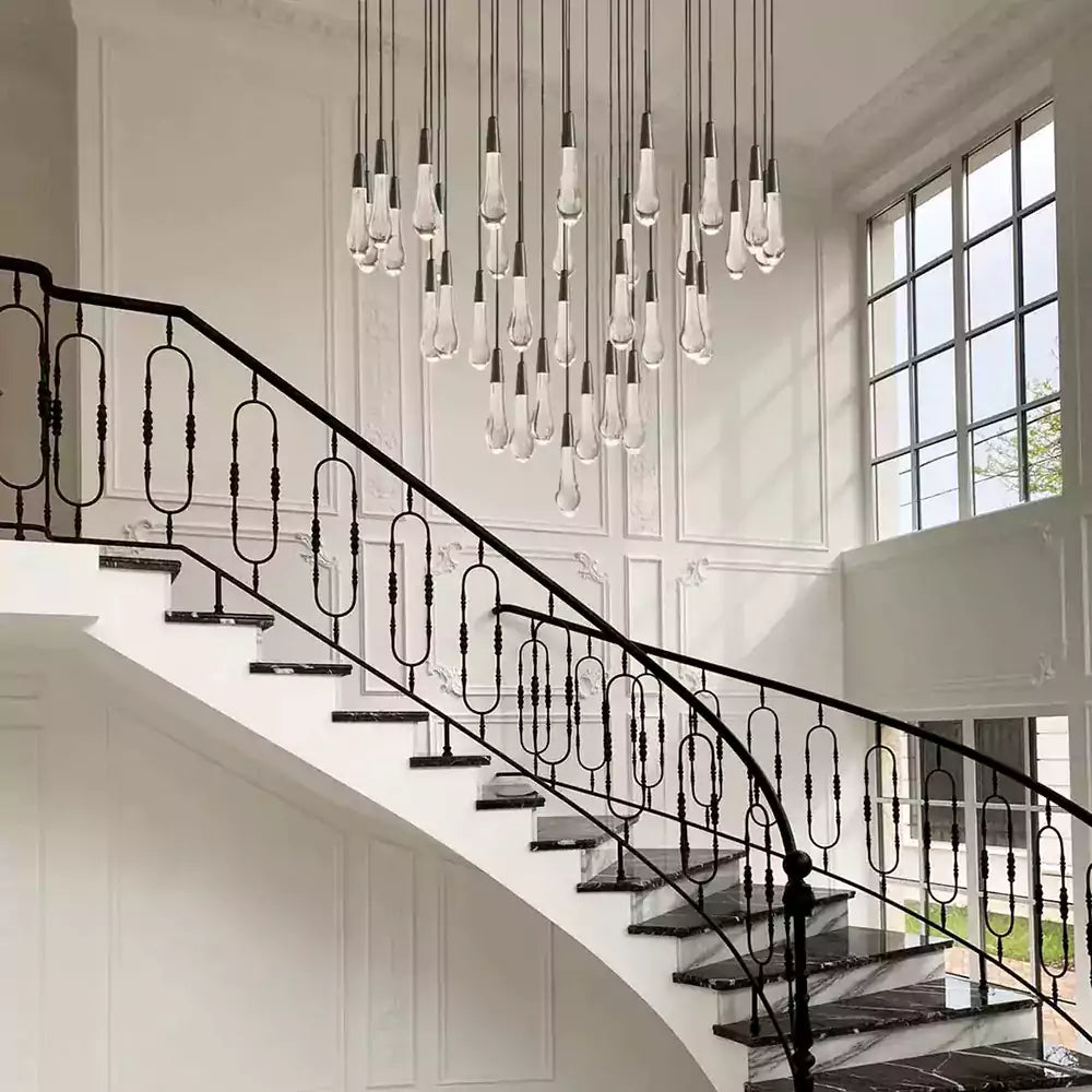 KL Solitaire Raindrop Round Chandelier