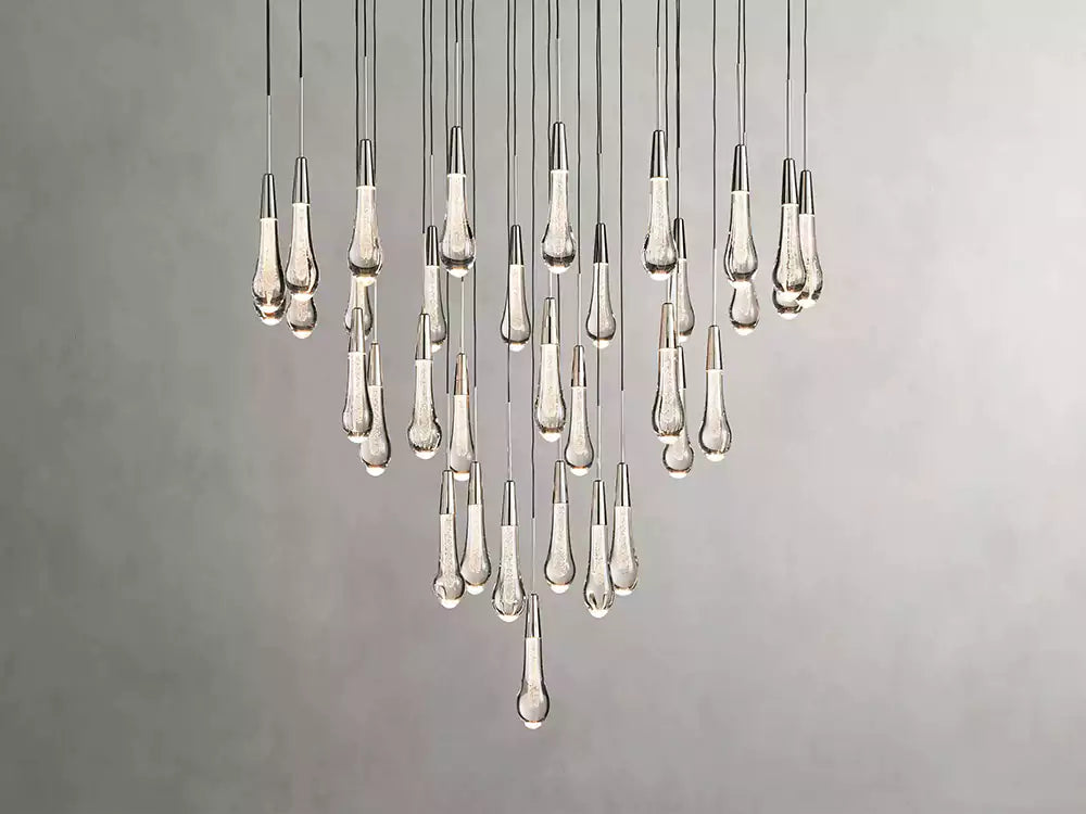 KL Solitaire Raindrop Round Chandelier
