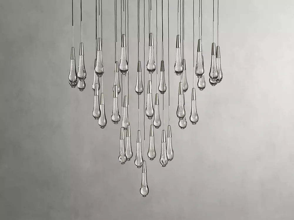 KL Solitaire Raindrop Round Chandelier