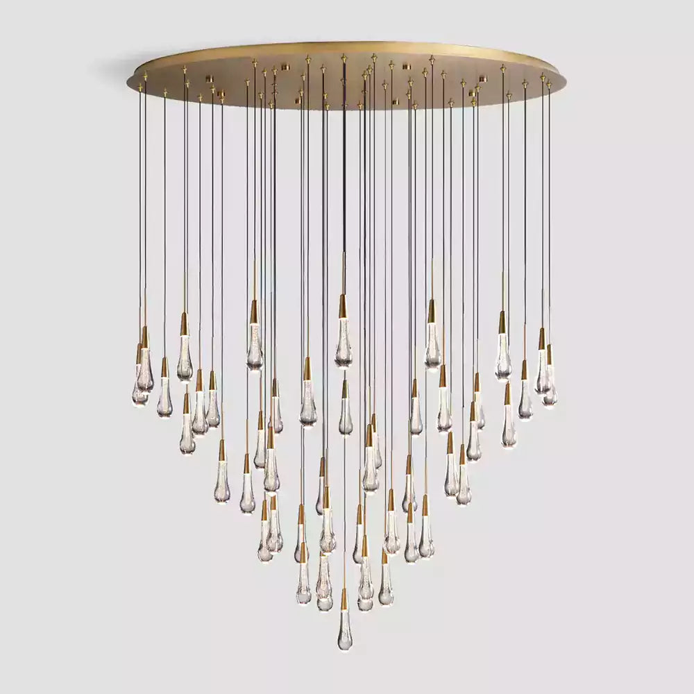 KL Solitaire Raindrop Round Chandelier