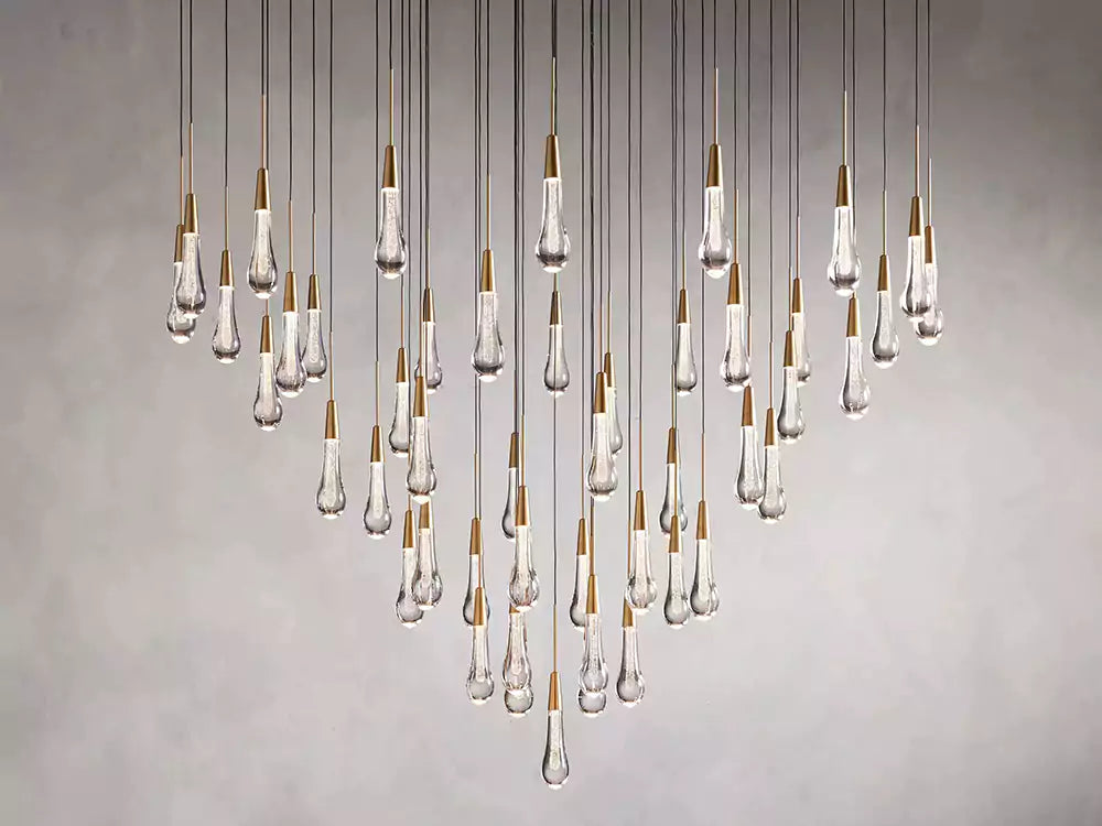 KL Solitaire Raindrop Round Chandelier
