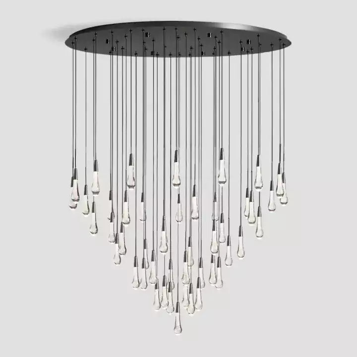 KL Solitaire Raindrop Round Chandelier
