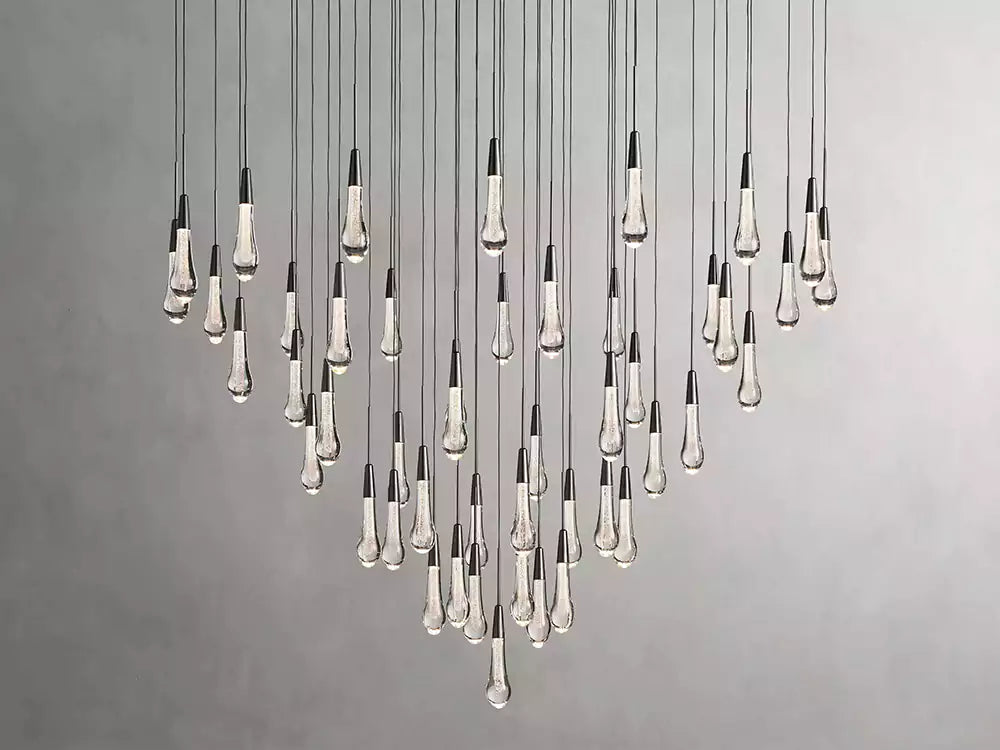 KL Solitaire Raindrop Round Chandelier